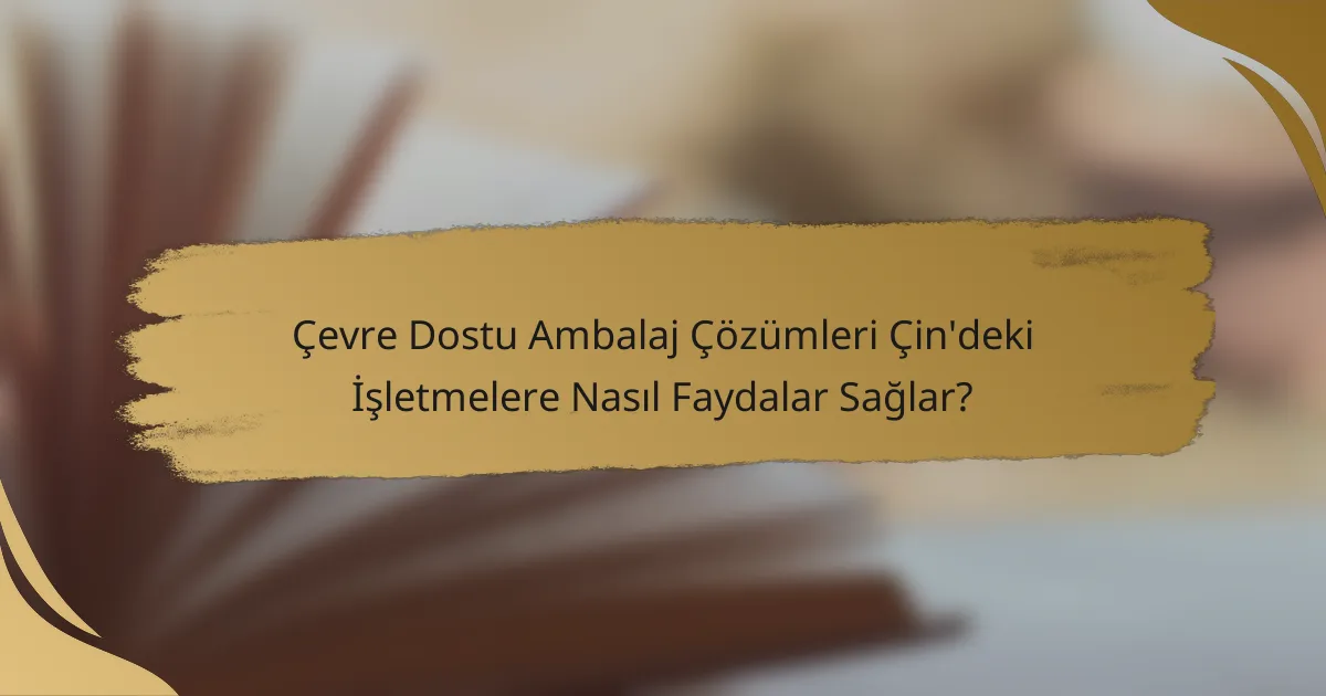 Çevre Dostu Ambalaj Çözümleri Çin'deki İşletmelere Nasıl Faydalar Sağlar?