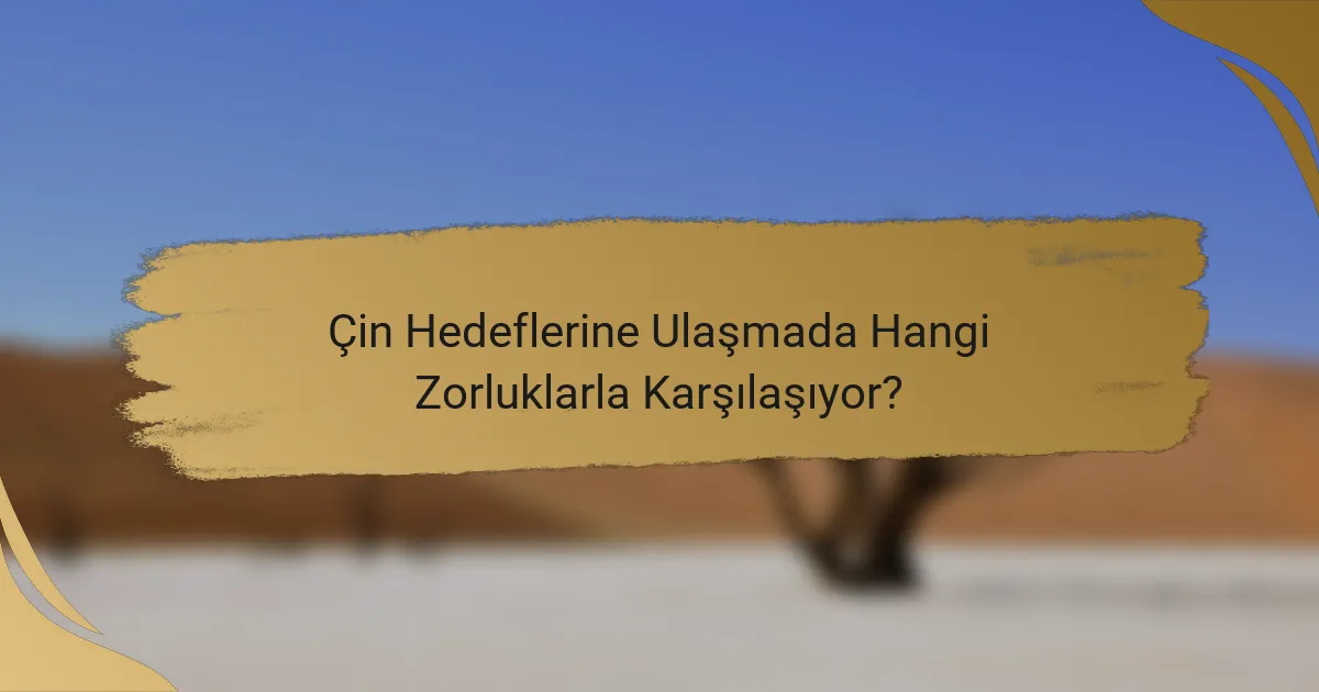 Çin Hedeflerine Ulaşmada Hangi Zorluklarla Karşılaşıyor?