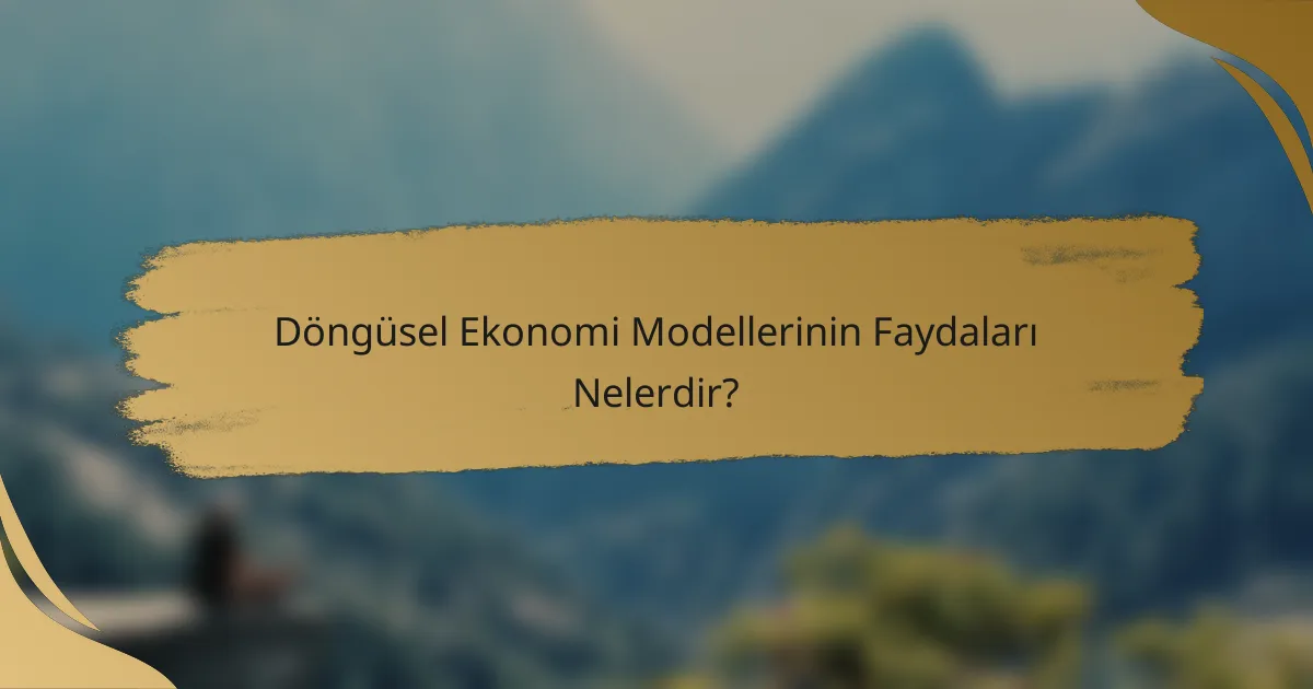 Döngüsel Ekonomi Modellerinin Faydaları Nelerdir?
