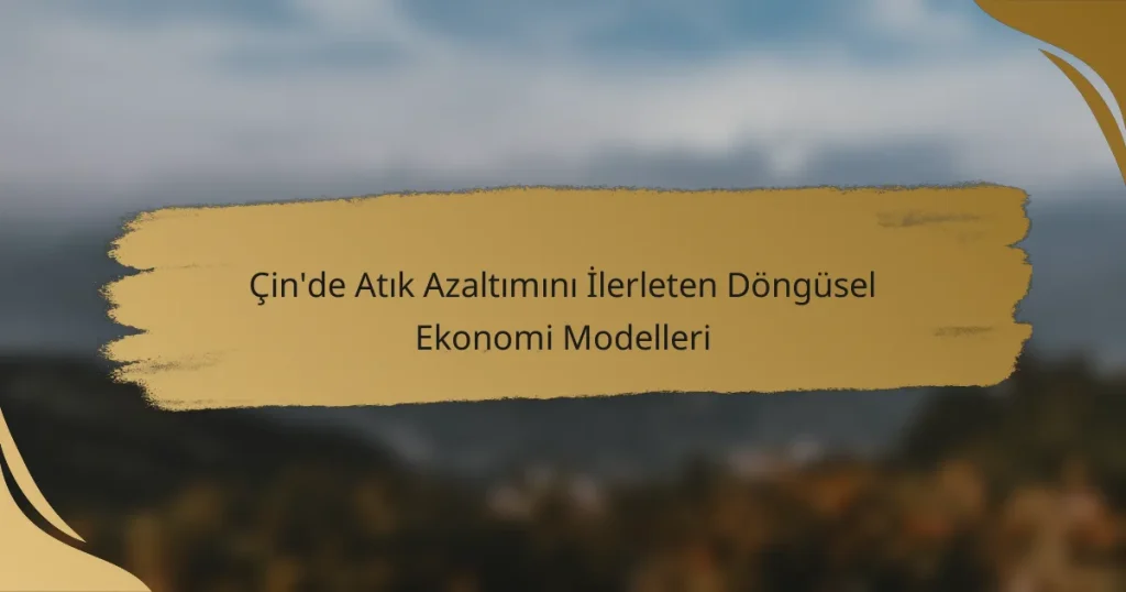 Çin’de Atık Azaltımını İlerleten Döngüsel Ekonomi Modelleri