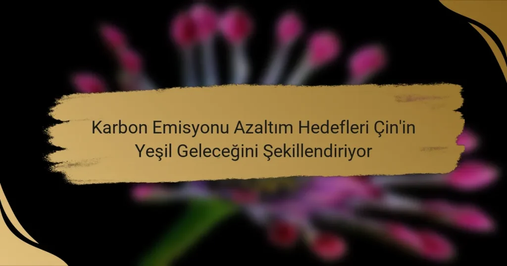 Karbon Emisyonu Azaltım Hedefleri Çin’in Yeşil Geleceğini Şekillendiriyor