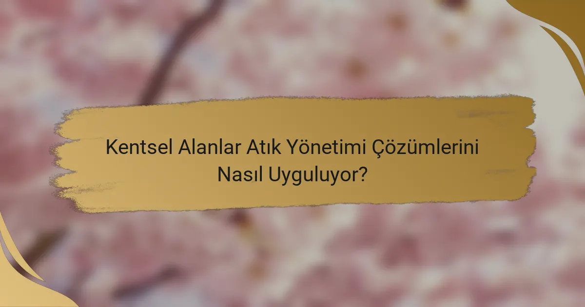 Kentsel Alanlar Atık Yönetimi Çözümlerini Nasıl Uyguluyor?