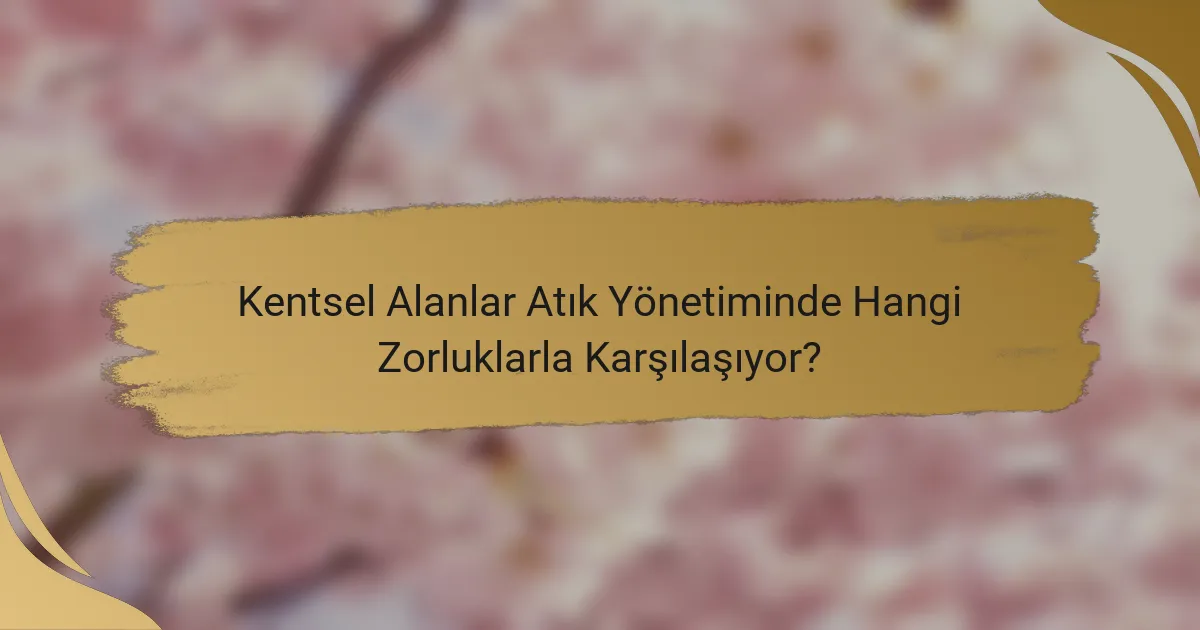 Kentsel Alanlar Atık Yönetiminde Hangi Zorluklarla Karşılaşıyor?