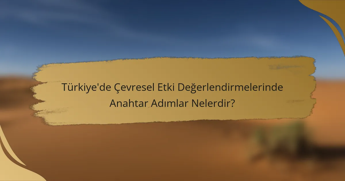 Türkiye'de Çevresel Etki Değerlendirmelerinde Anahtar Adımlar Nelerdir?