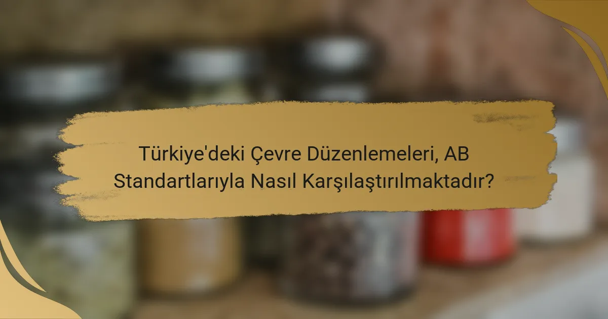 Türkiye'deki Çevre Düzenlemeleri, AB Standartlarıyla Nasıl Karşılaştırılmaktadır?