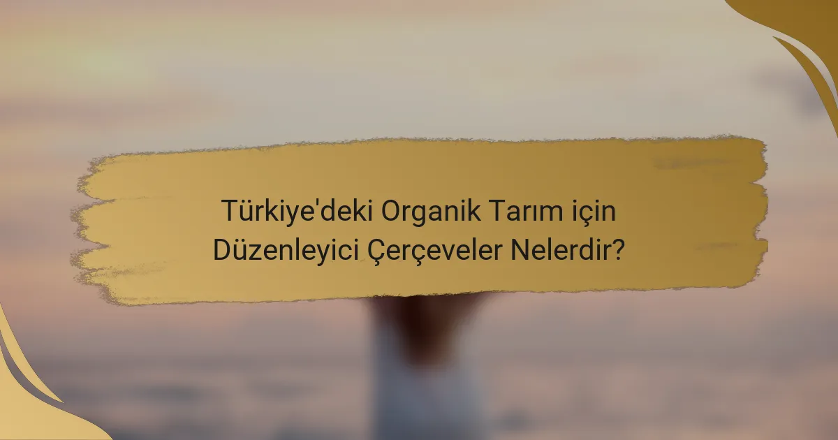 Türkiye'deki Organik Tarım için Düzenleyici Çerçeveler Nelerdir?